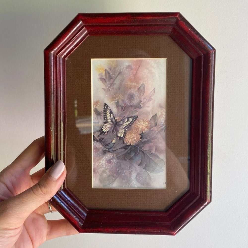 Vintage Wall Art Print Florals and Butterfly Boho Gallery Cottagecore Collage